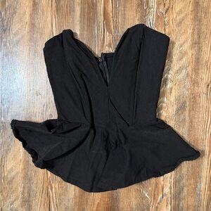 Black Strapless Peplum corset top
